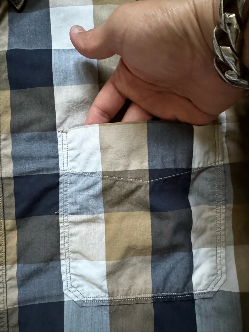 Banana Republic Heritage Men’s L Plaid 100% Cotton Button Down Shirt